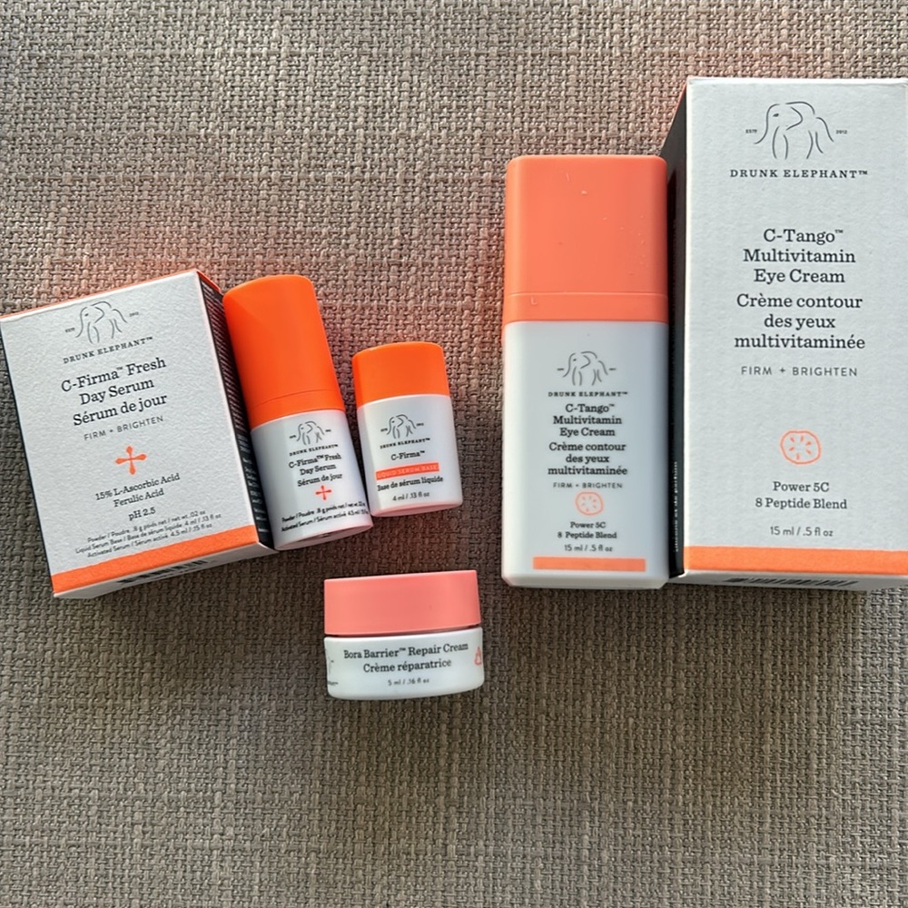 Drunk Elephant C-Tango Eye Cream+Bora Barrier Cream+ C-Firma Fresh Day Serum NEW
